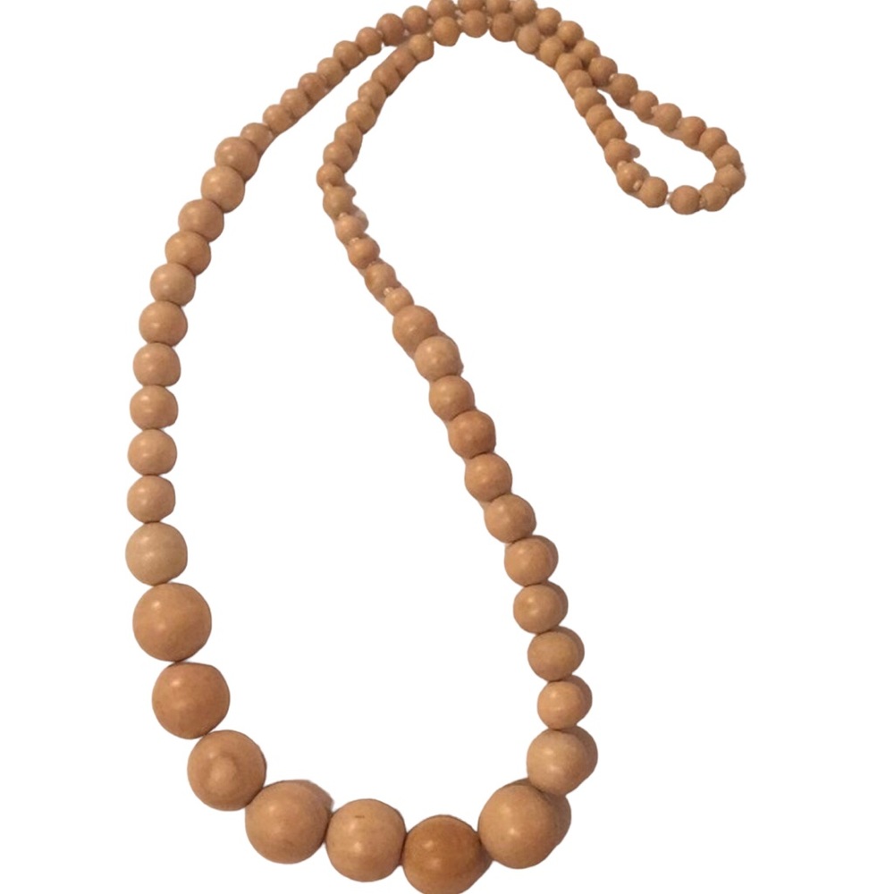 Handmade Long Wood Bead Necklace from Australia